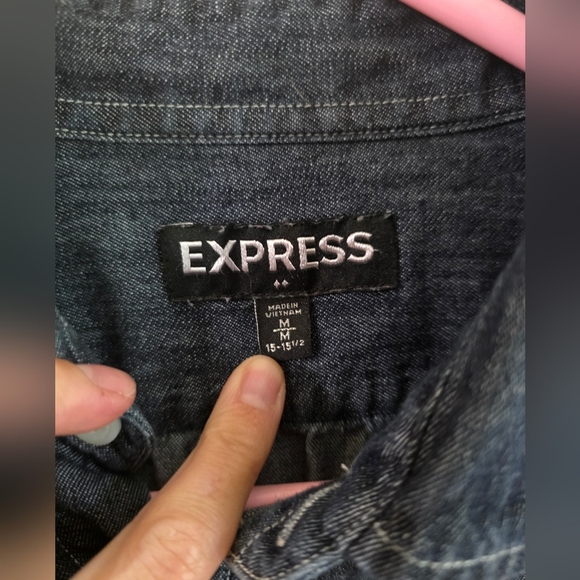 Express Chambray Button Down Shirt - Picture 2 of 4